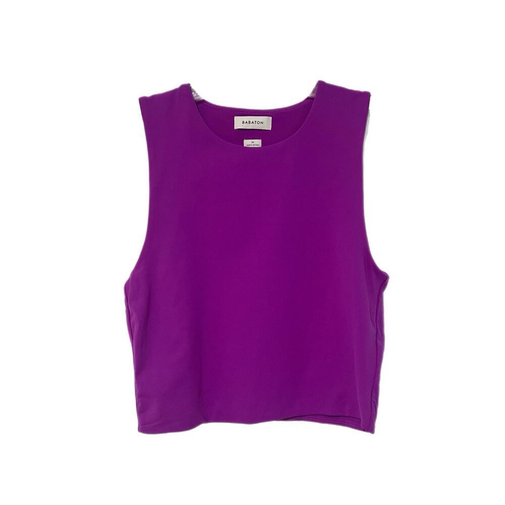 Aritzia Babaton Longline Sports Bra Crop Top Medium Purple Athletic Pilates Yoga